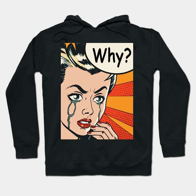 pop art crying girl Hoodie by Tezatoons